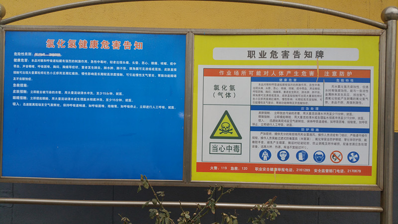 氯化氫警示牌